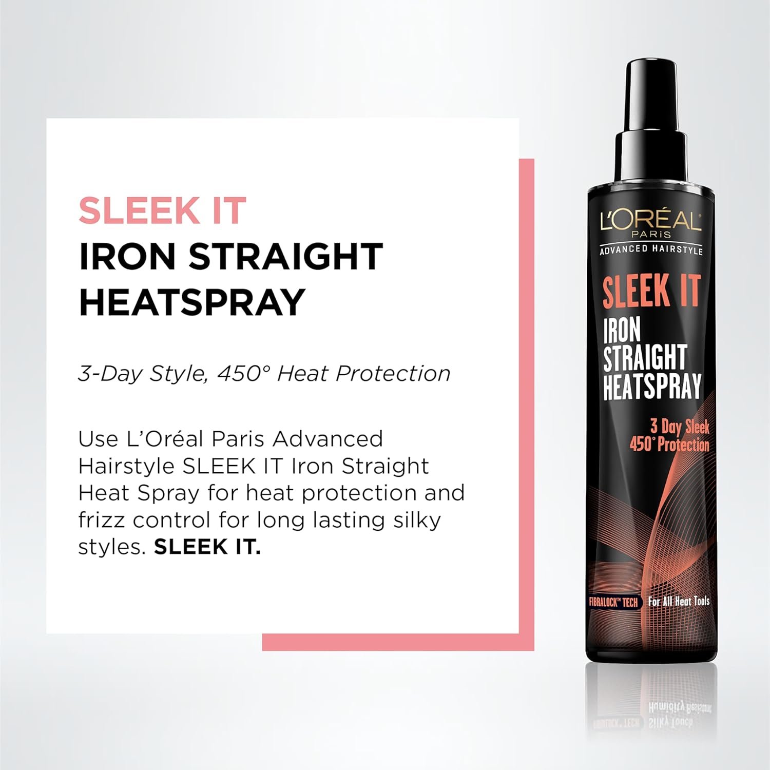 L'Oréal Paris Advanced Hairstyle Sleek It Iron Straight Heat Spray, 5.7 Ounce - Image 3