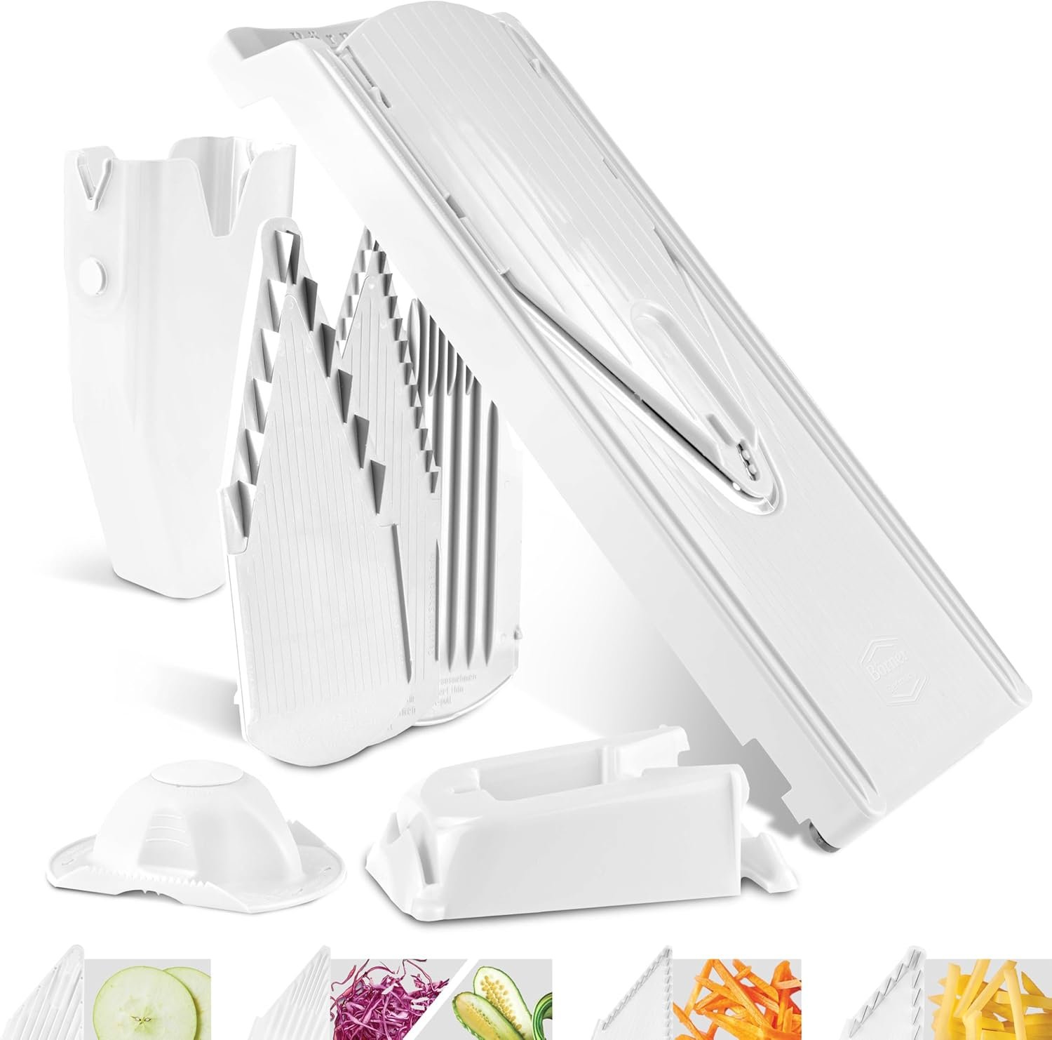 Börner Vegetable Slicer V3 (Professional Set) • Multifunctional & Adjustable Vegetable V-Slicer • For Slices, Julienne, Dices • Stainless Steel V-Blade • Kitchen Slicer Set • Color: White - Image 2