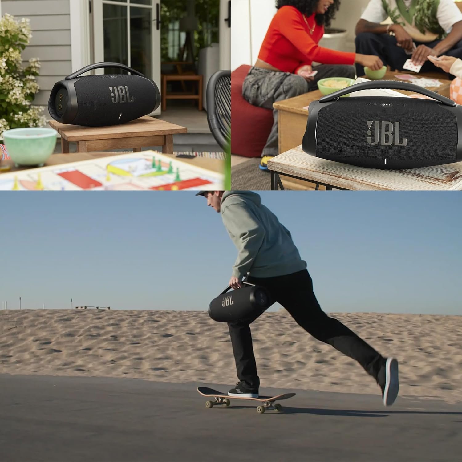 JBL Boombox 3 WiFi Wireless Bluetooth Streaming Portable Speaker, Black - IP67 Dustproof and Waterproof Airplay Alexa PartyProof HD 3D Sound (Renewed) - Image 6