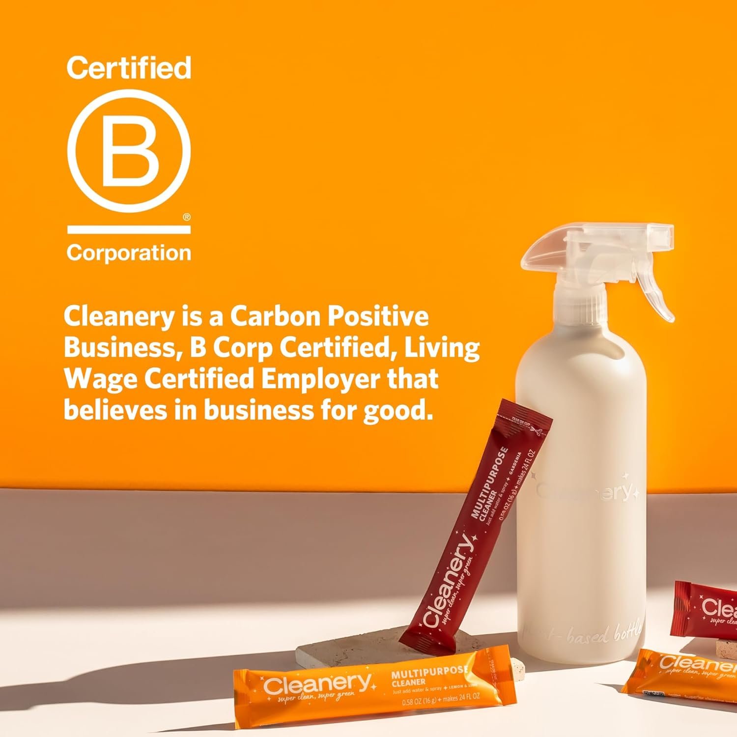 All-Purpose Cleaner Refill Powder Concentrate 4pk & Reusable Plant-Based Bottle (24oz) for Household, Kitchens, Bathrooms, Tiles, Stone, Cruelty Free, Gardenia & Lemon Lime Scents - Image 7