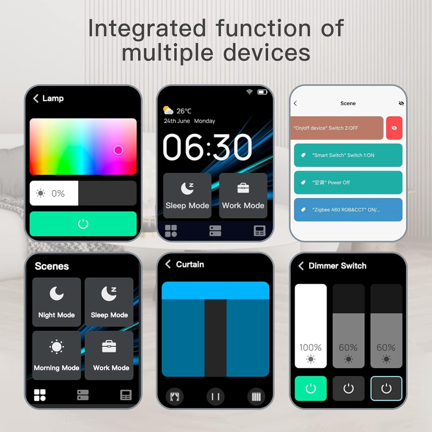 MOES Smart Home Control Panel, Smart Handheld Center Control, 2.4GHz WiFi Tuya Smart Life Central, Wireless Touch Screen Handheld IR Remote Controller for Home Appliance, White - Image 5