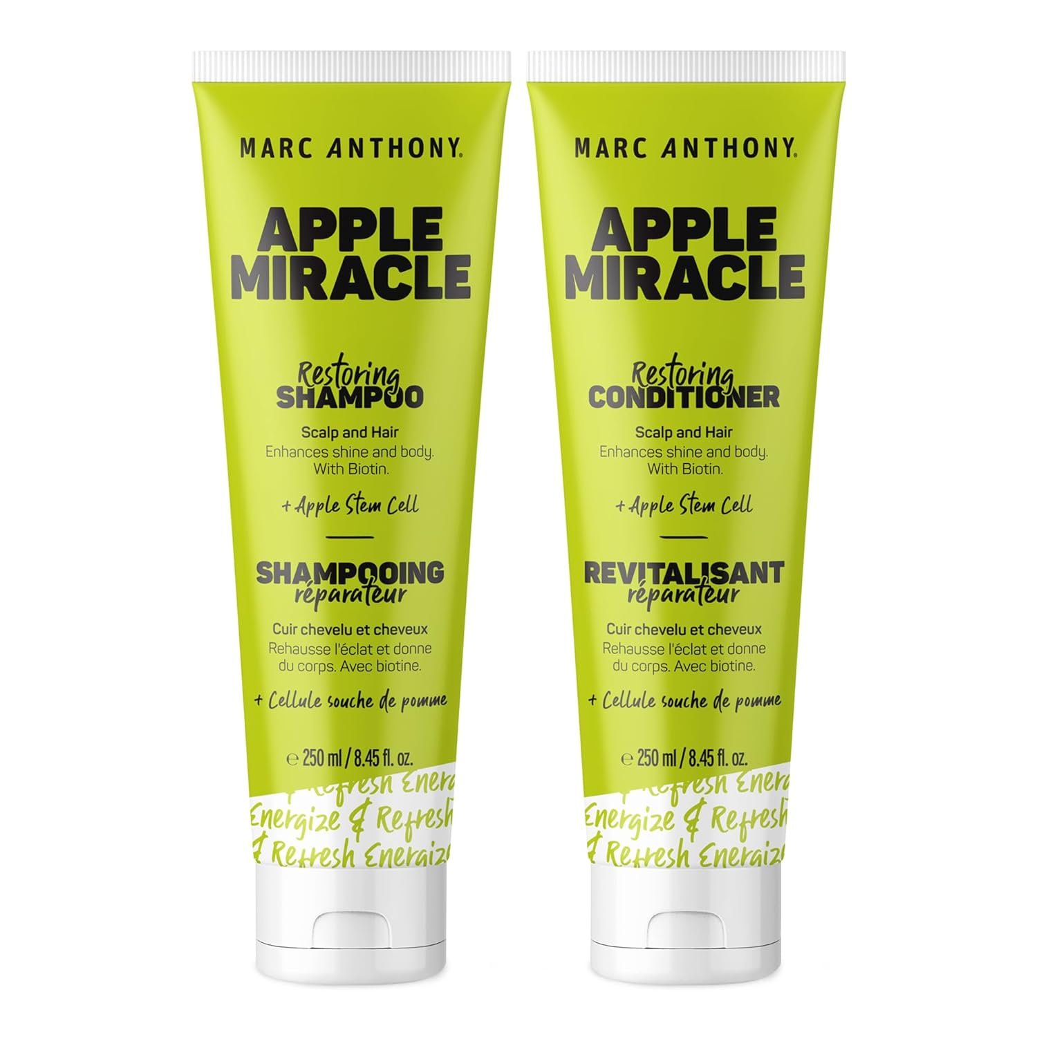 Marc Anthony Shampoo and Conditioner Set, Restoring Apple Miracle - Shine & Volume, Hair Growth, Breakage & Frizz Control - Apple Extract, Biotin, Keratin, & Grapeseed Oil - Dry Scalp & Damaged Hair - Image 2