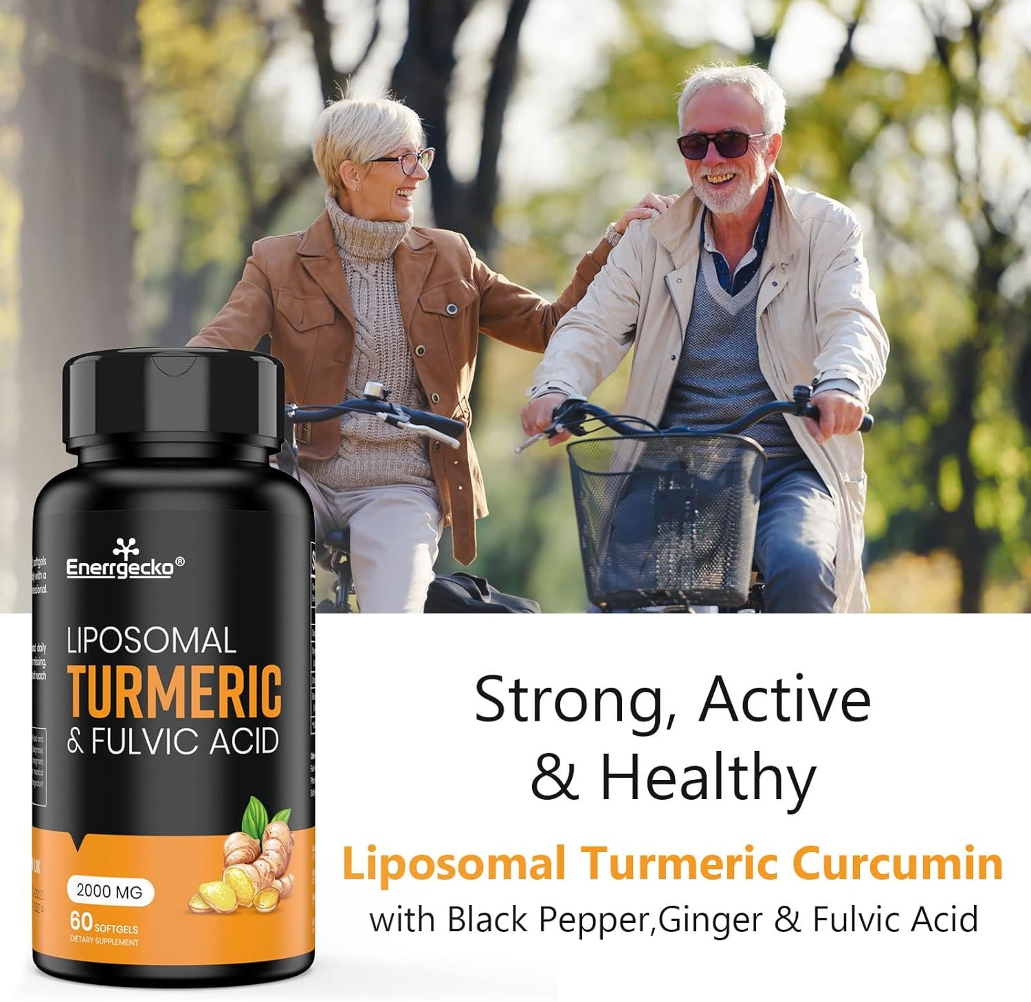 2000 mg Liposomal Turmeric Curcumin with Black Pepper & Ginger for Superior Absorption with Fulvic Acid and Humic Acid 180 Softgels - 3 Month Supply - Image 7