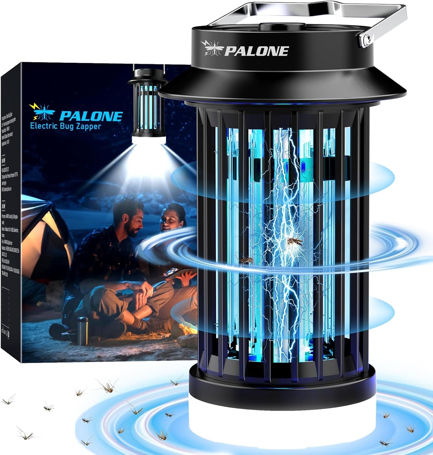 PALONE Bug Zapper for Outdoor Indoor, Mosquito Zapper Rechargeable Fly Killer, Portable Electric Fly Traps, Mosquito Killer, Insect Pest Control with LED Light for Backyard, Patio, Camping, Fishing - Image 2