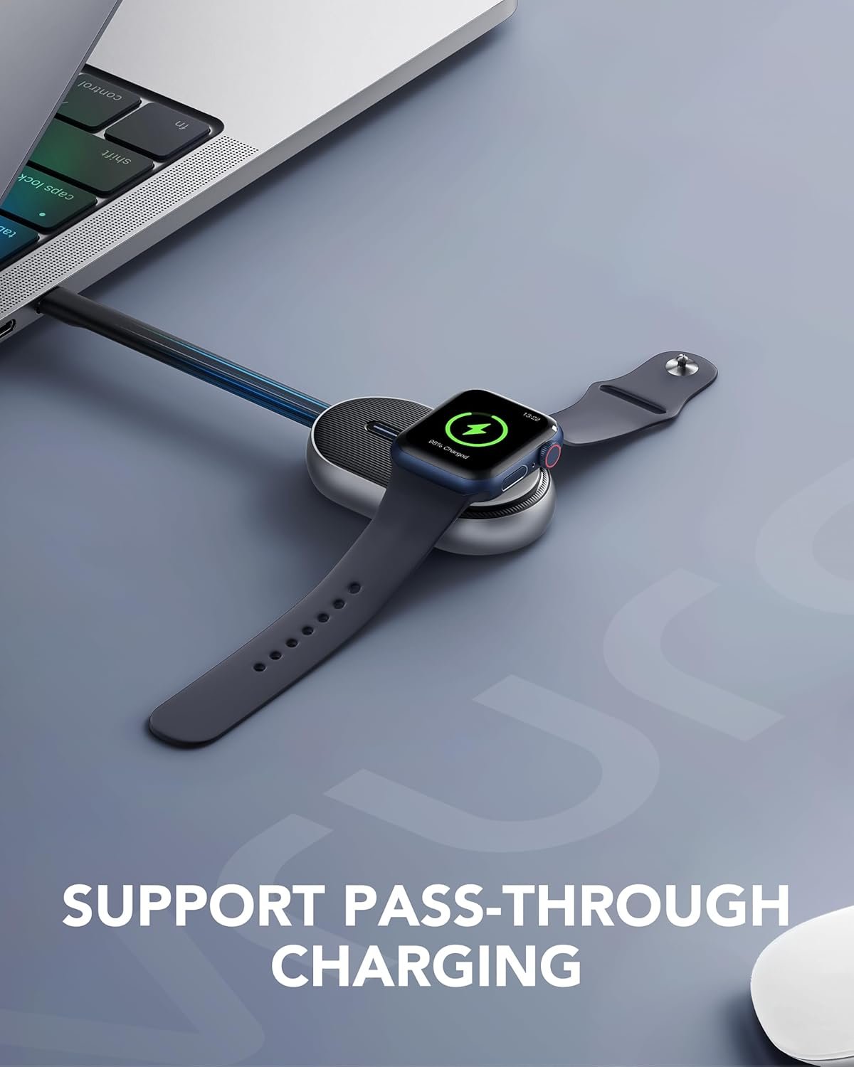 VRURC Portable Charger for Apple Watch, 1200mAh Portable Watch Charger,Magnetic Keychain Wireless Power Bank Watch Charger for iWatch Series 8/UItra/7/6/SE/5/4/3-Black - Image 7