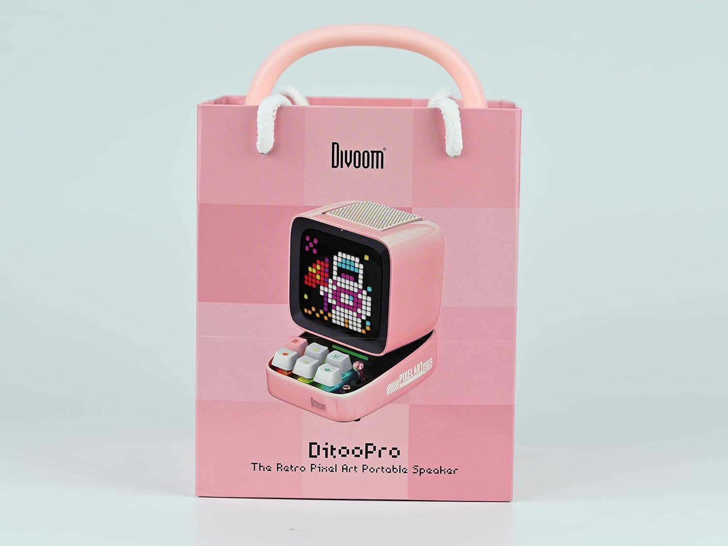 Divoom Ditoo Retro Pixel Art Game Bluetooth Speaker with 16X16 LED App Controlled Front Screen (Pink) - Image 7