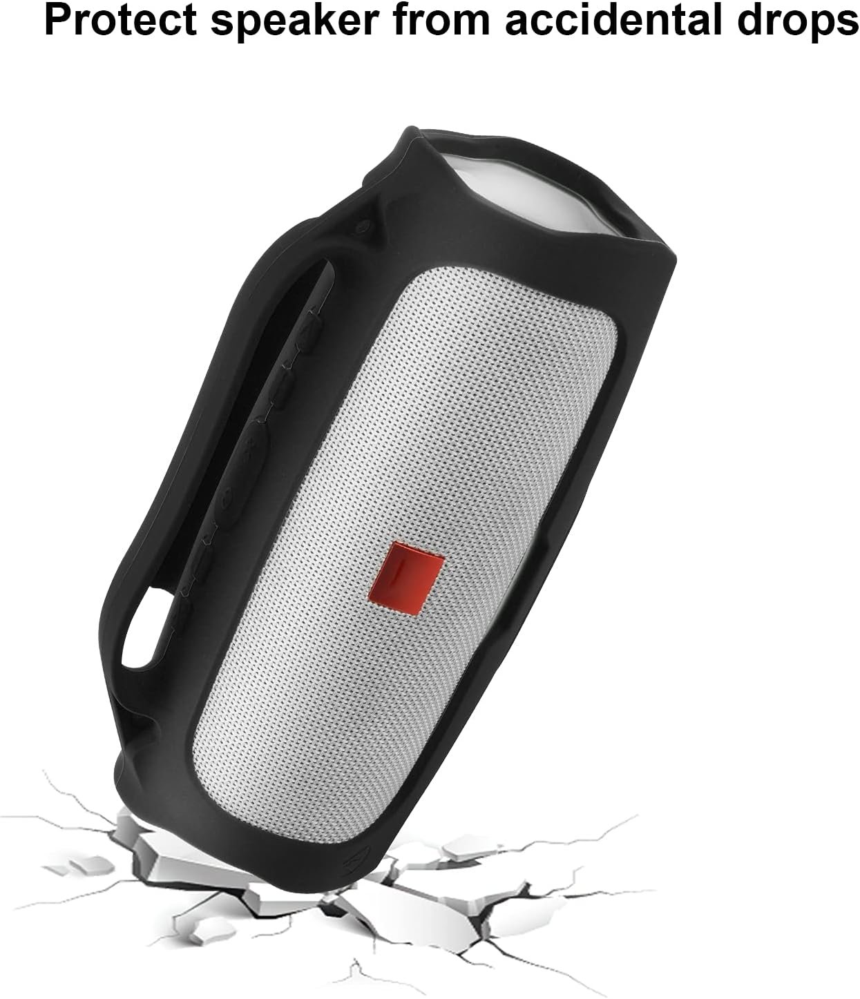 Silicone Case for JBL Charge 4 Portable Waterproof Wireless Bluetooth Speaker, TXEsign Travel Carrying Case Protective Pouch Cover with Handle Adjustable Shoulder Strap and Phone Holder Stand (Black) - Image 8