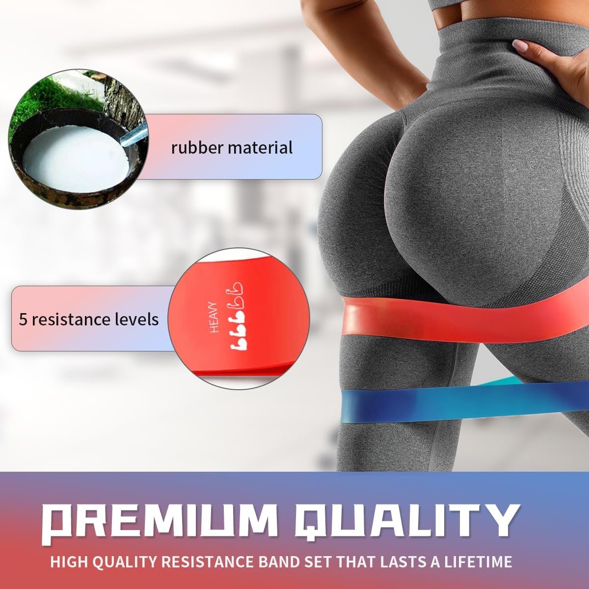 WHATAFIT Resistance Loop Exercise Bands, Latex Elastic Workout Bands for Men and Women, for Home Fitness, Stretching, Strength Training, Physical Therapy - Image 6