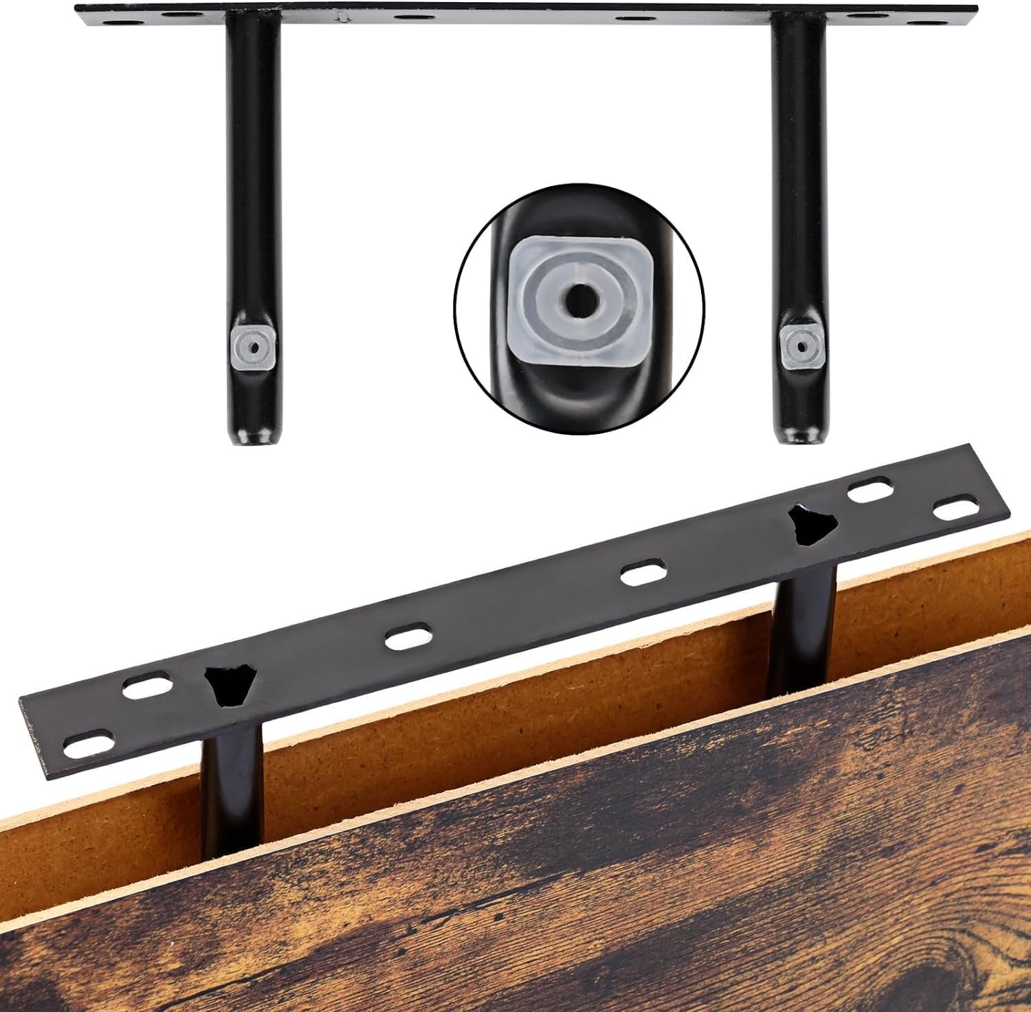 Fixwal 15.8in Floating Shelves, Rustic Wood Finish Wall Shelves Set of 4, Shelves for Wall Decor, with Invisible Brackets for Bathroom, Living Room,Bedroom and Kitchen(Rustic Brown) - Image 5