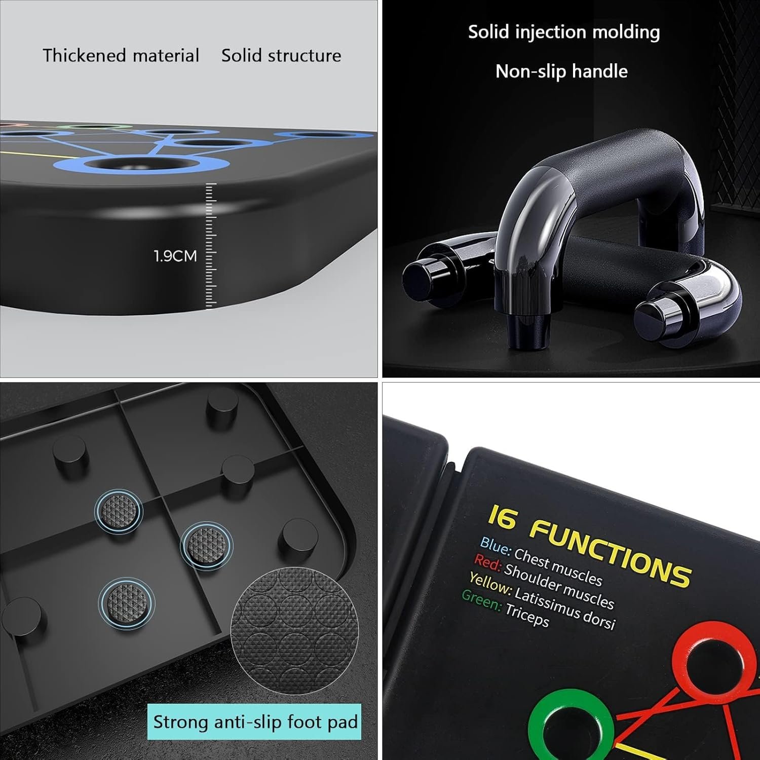 Push Up Board Multi-function Pushup Bars Handles Portable Foldable Workout Exercise Fitness Calisthenics Equipment at Home Office Floor Gym Accessories for Men and Women - Image 3