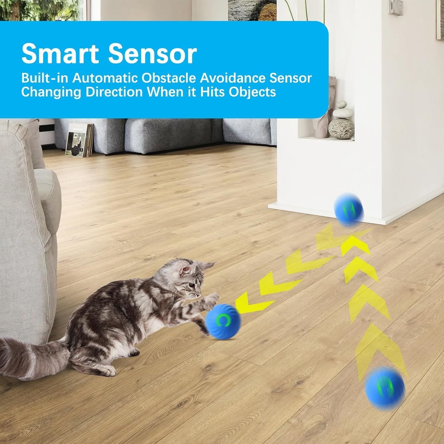 Interactive Cat Toy Ball, Fast Rolling in Pouch, Motion Activated, Hide and Seek, Indoor Exercise - Image 5