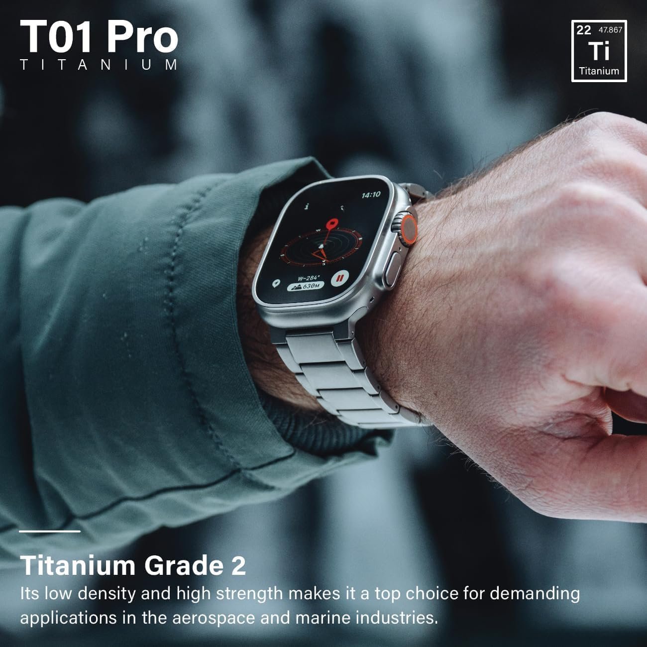 Titanium Watch Band T01 Pro (Max) - Fits Apple Watch ULTRA & ULTRA 2 (49mm) - Adjustable Titanium Apple Watch Band with Magnetic Clasp and DLC Scratch Resistant - Premium Color Matching Band with Comfortable grip - Replacement Wristbands for iWatch - Image 4