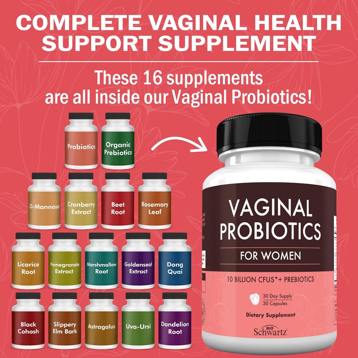 Vaginal Probiotics for Women Supplement with Prebiotics and Lactobacillus Crispatus - Supports Vaginal Health by Promoting Healthy Vaginal Odor, Flora, PH Balance - 30 Day Supply, 30 Capsules - Image 7