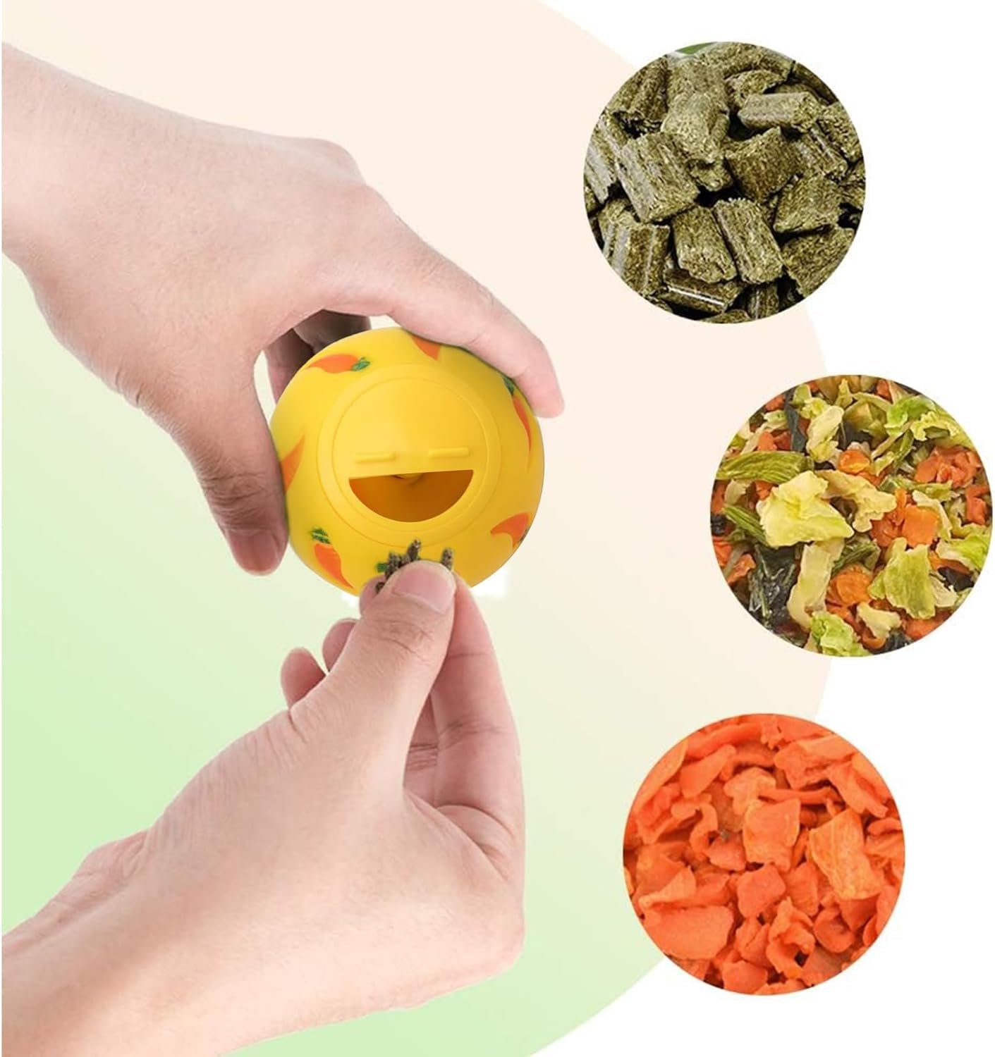 Shudyear Treat Ball,Snack Ball for Small Animals,Bunny Rat Toys for Pet Rats ,Beneficial for Pet Activities and Health(Carrot Pattern) - Image 5