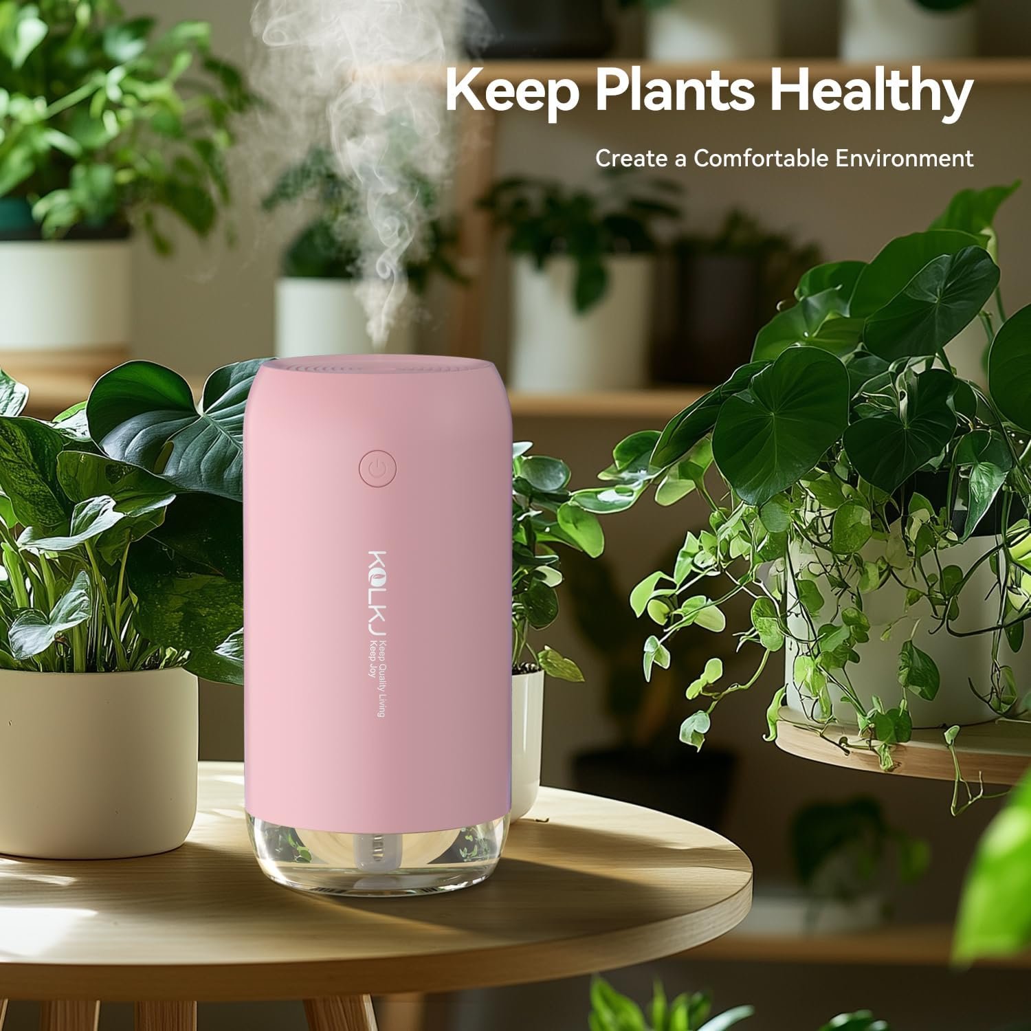 Portable Mini Humidifier, Small Cool Mist Humidifiers 350ml Quiet USB Personal Desktop Air Humidifier for Bedroom Home Plants Car Baby indoor Office with 2 Mist Modes Auto Shut-off(Pink) - Image 5