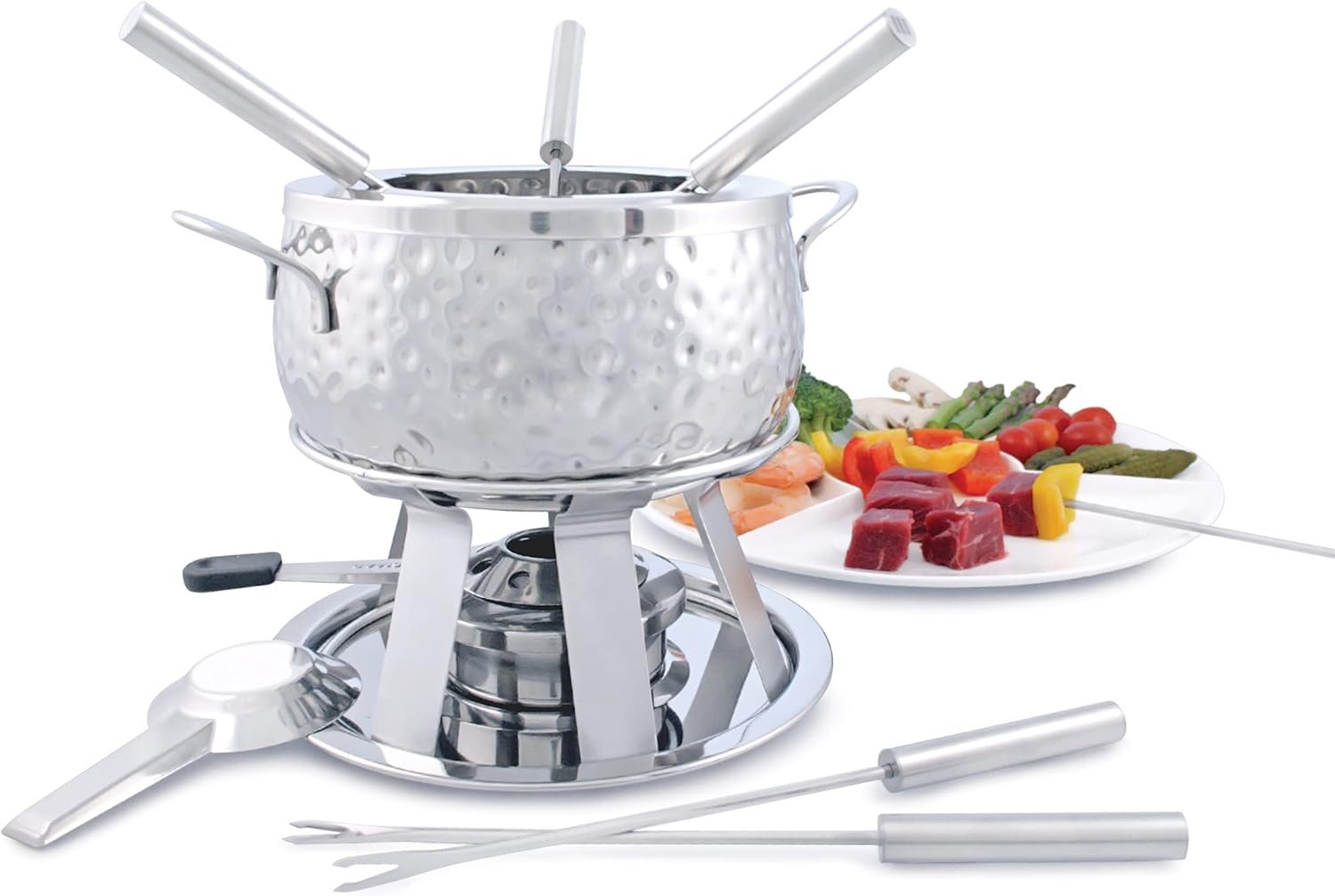 Swissmar F66917 11-Piece Bienne Meat Fondue Set, Stainless Steel - Image 4
