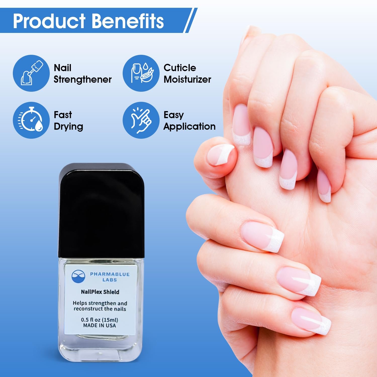 NailPlex Shield Nail Stregthener for Damaged Nails Nail Repair Advanced Formula Cuticle Serum Treatment 0.5 Fl Oz - Image 5