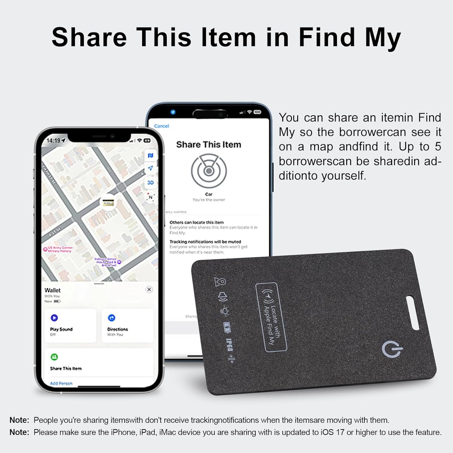 Airtag Wallet Tracker Thin 1.8mm, Rechargeable Air Tag Card Works with Apple Find My APP (iOS Only, Android not Supported), Item Finder Locator for Luggage Suitcase, Purse, Bags,IP68 Waterproof - Image 8