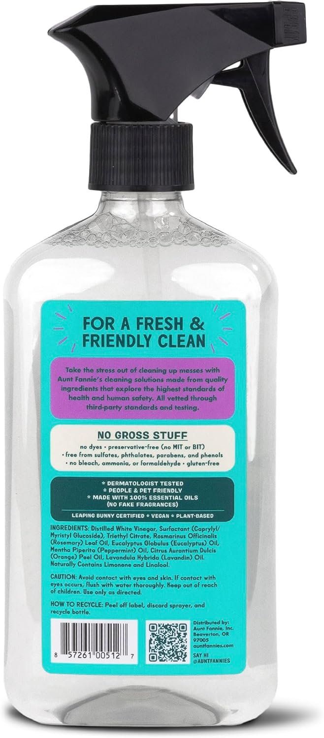 Aunt Fannie's All Purpose Household Cleaner, Multi-surface Spray Cleaner, Powered by Vinegar for Kitchen, Bath, Windows and Countertops, Lavender Scent (Pack of 1) Packaging May Vary - Image 8