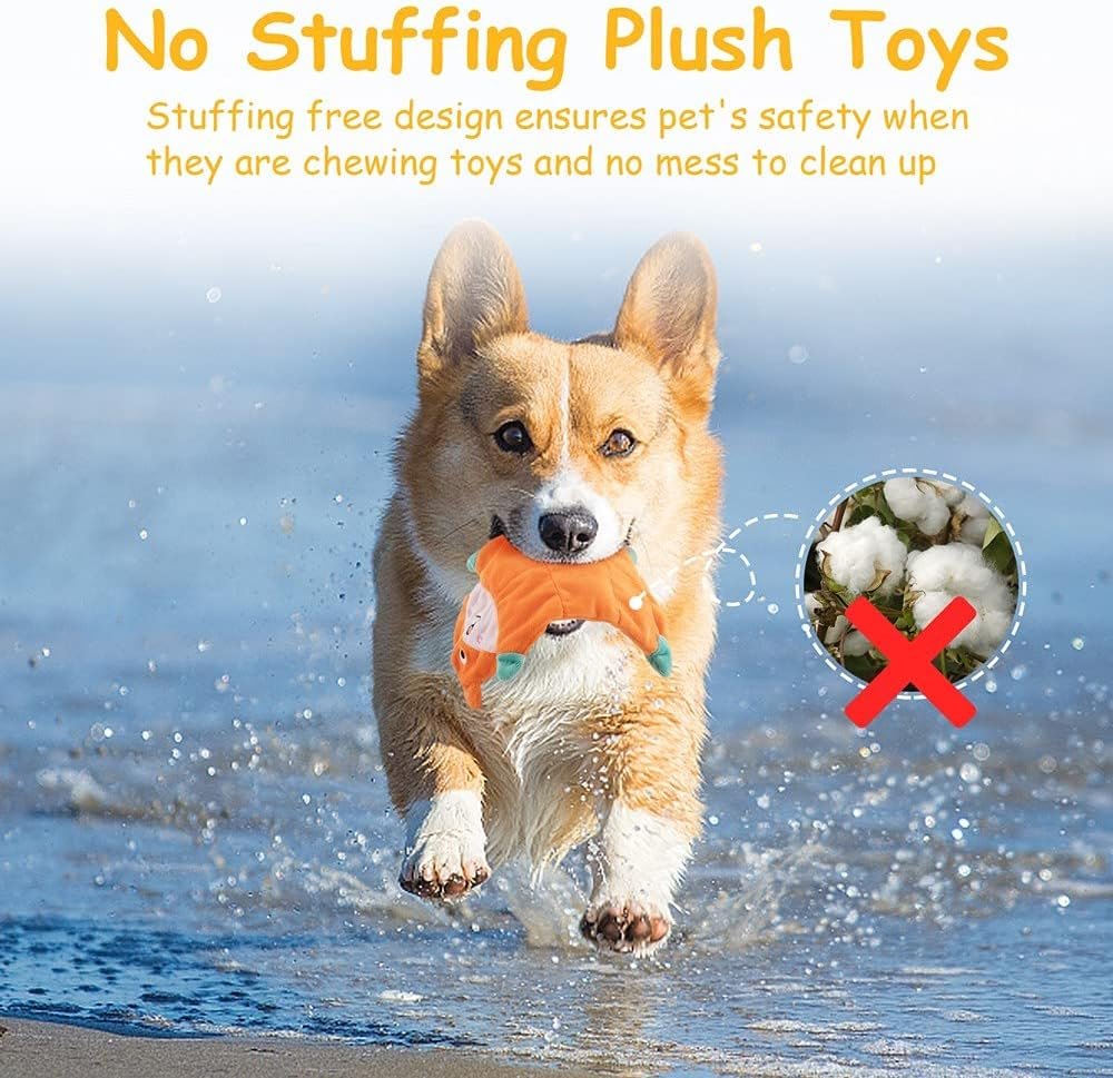 No Stuffing Dog Toys,5 Pack Dog Squeaky Toys Crinkle Plush Dog Toys Set for Puppy Teething, Durable Dog Chew Toys for Small Medium Dog,Cute Holiday Pet Toys for Playing Training Reducing Boredom - Image 7