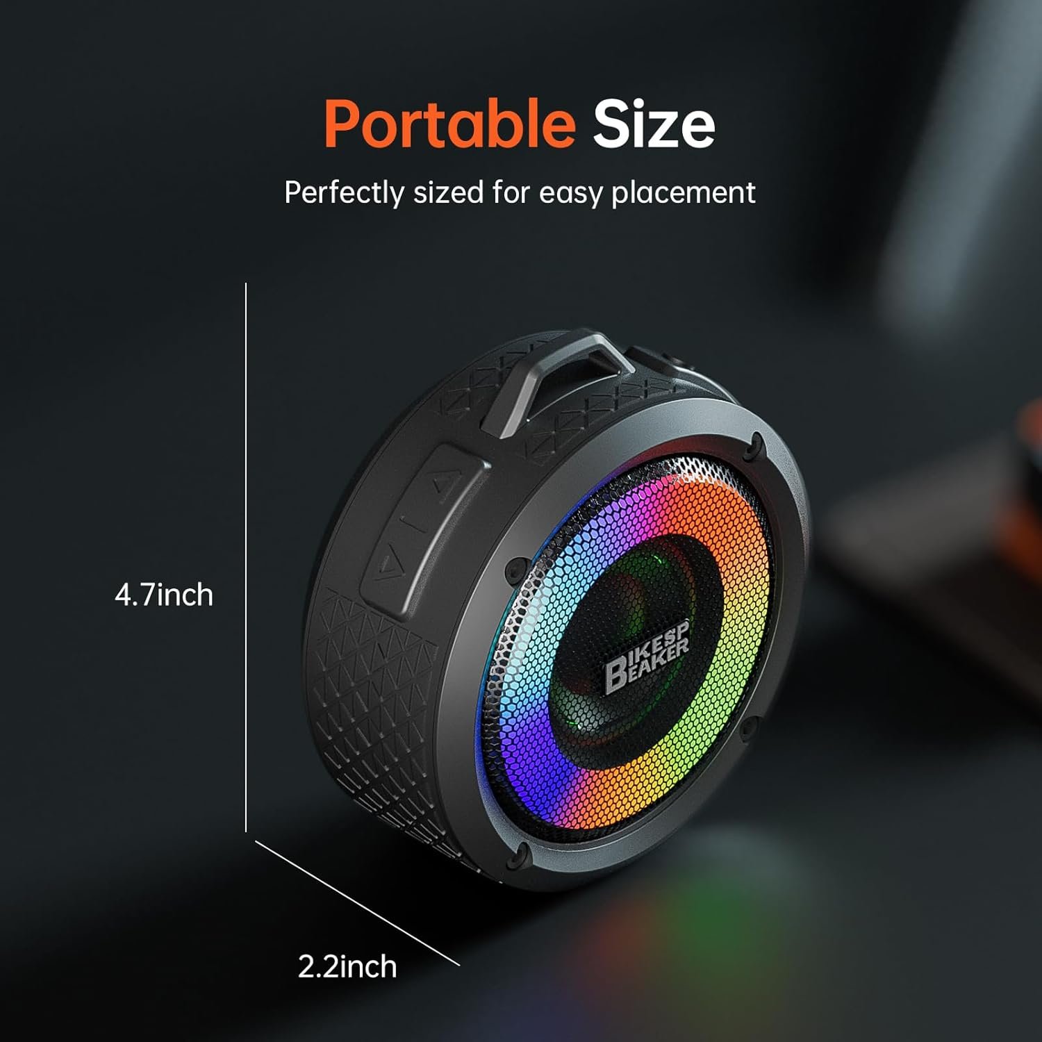 Bluetooth Shower Speaker, Upgraded Portable Shower Speakers Wireless Bluetooth 5.4, IP7 Waterproof Speakers with LED Lights, 12H Playtime, Suction Cup, Lanyard, Handsfree for Pool Bathroom Beach Party - Image 8