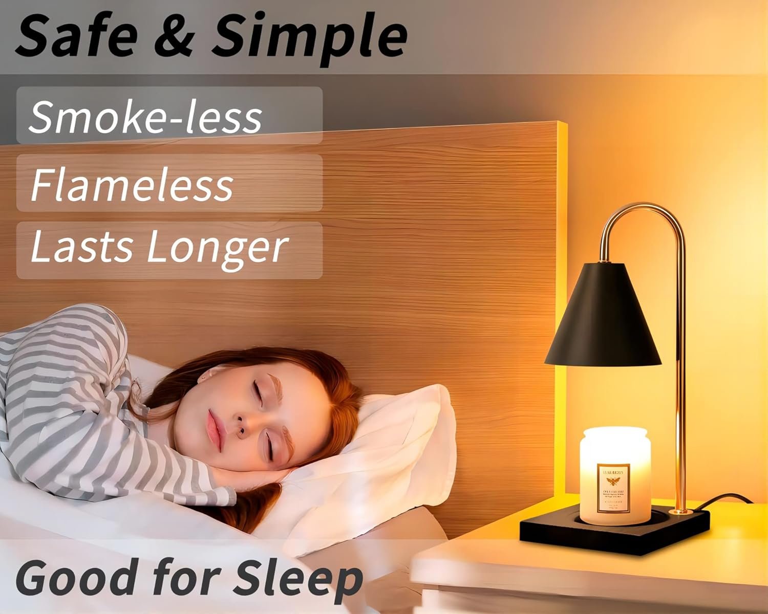 Candle Warmer Lamp, Dimmable Candle Warmer Lamp with Timer, Presents for Mom, Electric Candle Lamp Warmer with 2 Bulbs, for Jar Candles - Image 5