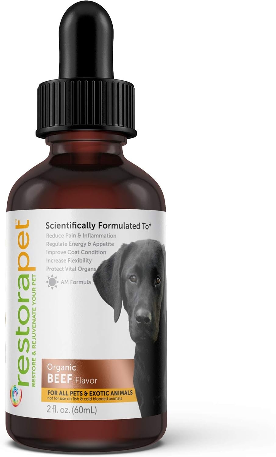 RestoraPet 1-Pack Dog & Cat Beef Liquid Multivitamin | Dog Arthritis Pain Relief | Hip & Joint Vitamins for Dogs - Anti Inflammatory Supplement for Dogs & Cats | Organic & Non-GMO, Vet Approved - Image 2