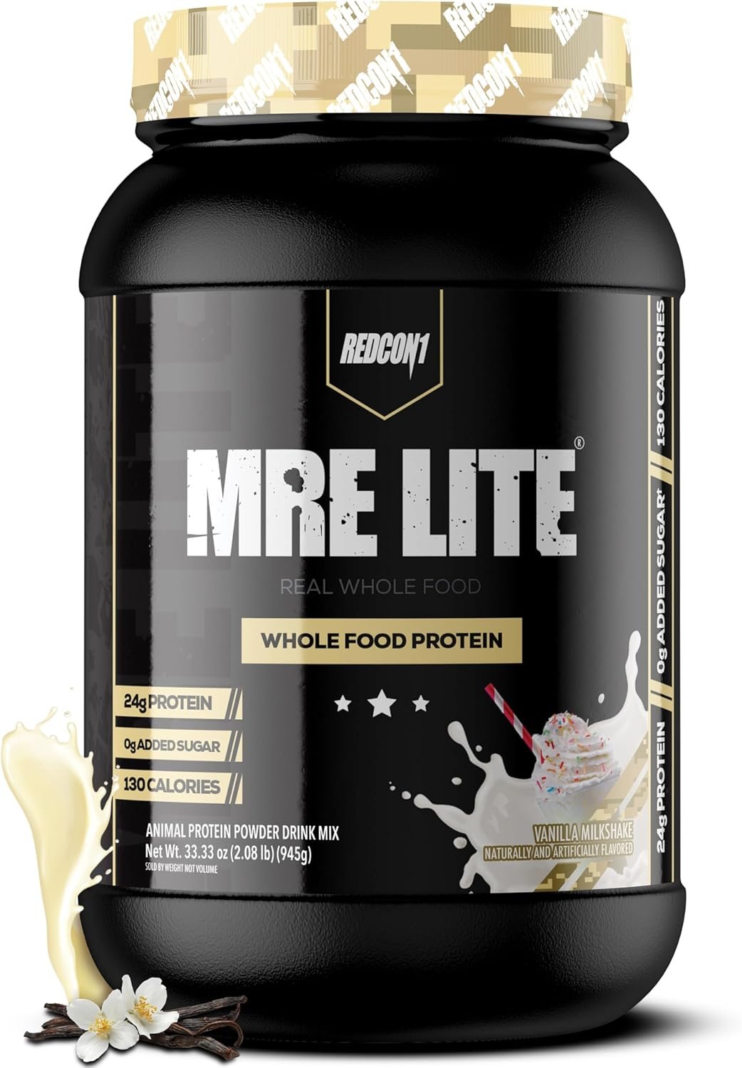 REDCON1 MRE Lite Whole Food Protein Powder, Vanilla Milkshake - Low Carb & Whey Free Meal Replacement with Animal Protein Blends - Easy to Digest Supplement Made with MCT Oils (30 Servings) - Image 2
