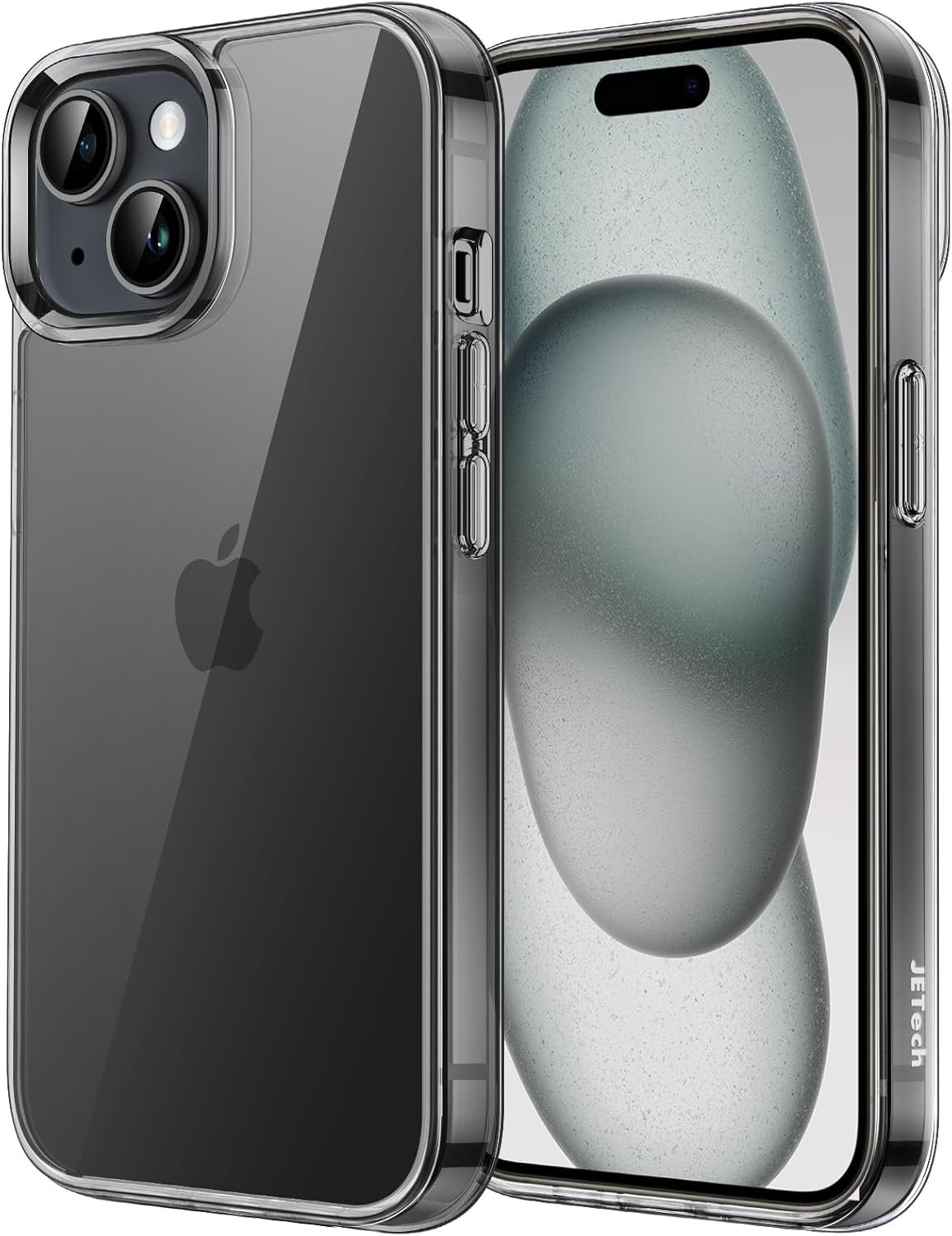 JETech Case for iPhone 15 6.1-Inch, Non-Yellowing Shockproof Phone Bumper Cover, Anti-Scratch Clear Back (Black) - Image 2