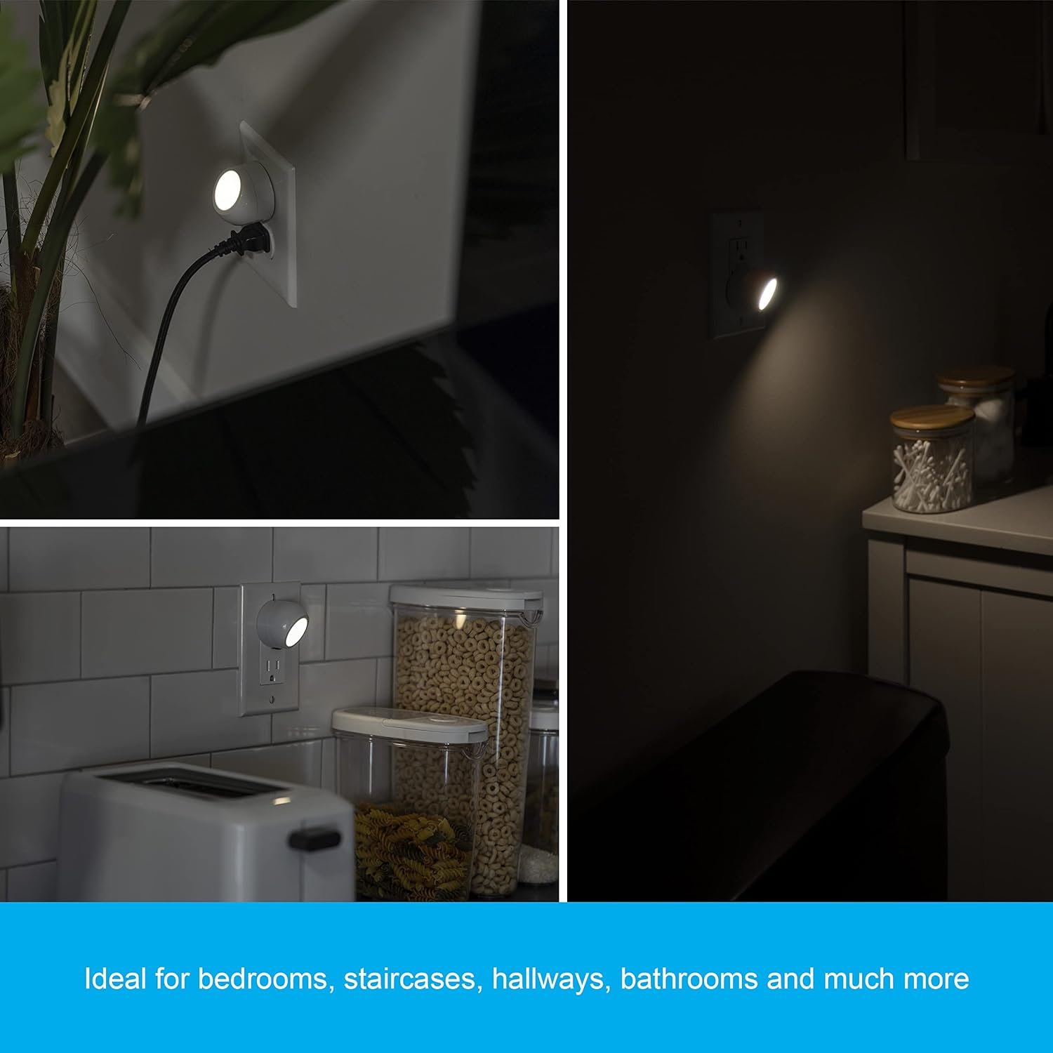 GE Rotating LED Night Light, Plug-in, 360° Directional, Dusk-to-Dawn Sensor, UL-Certified, Energy Efficient, Ideal for Bedroom, Bathroom, Stairs, Hallway, 31533, 2 Pack, White, 2 Count - Image 7