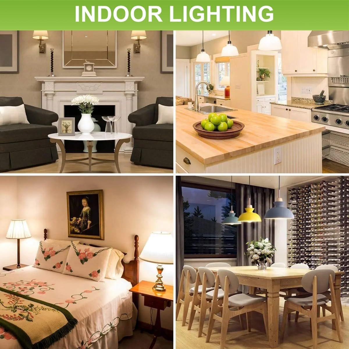 6 Pack A15 Light Bulb Dimmable 60W Equivalent, 8W LED Waterproof Refrigerator Bulbs,5000K Daylight, 800 LM, E26 Medium Base,for Indoor and Outdoor, Ceiling Fan, Wall sconces,Appliance Bulb - Image 5