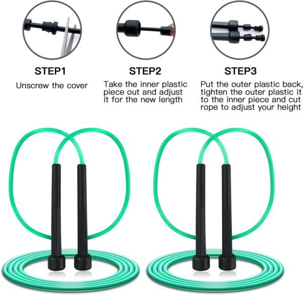 10 Pack PVC Jump Rope for Cardio Fitness - Versatile Adjustable Skipping Rope for Women Men Kids, Speed Jump Rope for Exercise,9 Feet - Image 5
