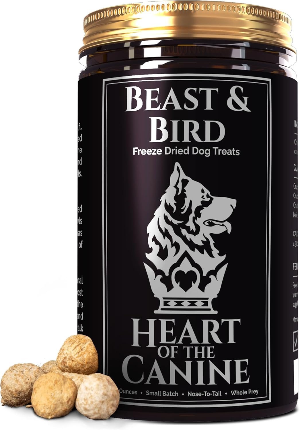 Beast & Bird (Beef and Chicken) Dog Treats - Gut and Digestion, Immune Response, Diabetic Support - Chicken, Beef Liver, Kidney, Heart, Chicken Cartilage - Heart of The Canine - 6oz - Image 2