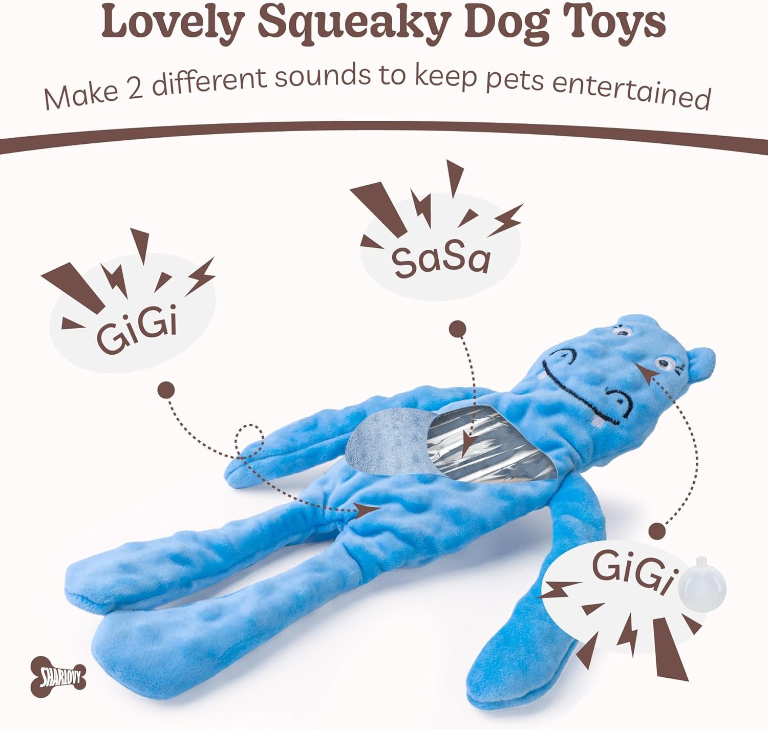 No Stuffing Dog Toys Squeaky for Small Dogs, Crinkle Puppy Teething Toys to Keep Them Busy, Plush Interactive Dog Toys, Long Lasting Dog Chews for Aggressive Chewers, Dog Toys for Boredom, 3 Pack - Image 4