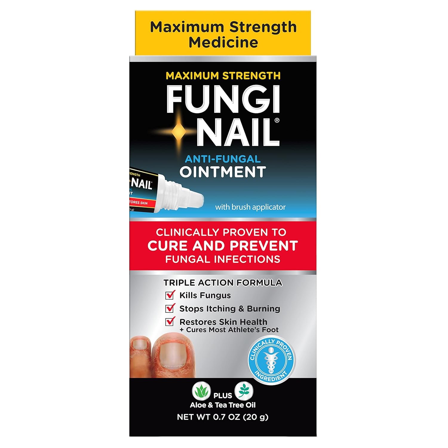 Fungi Nail Anti-Fungal Ointment, Kills Fungus That Can Lead to Nail & Athlete’s Foot with Tolnaftate & Clinically Proven to Cure Infections, Natural Color, 0.7 Fl Oz - Image 2