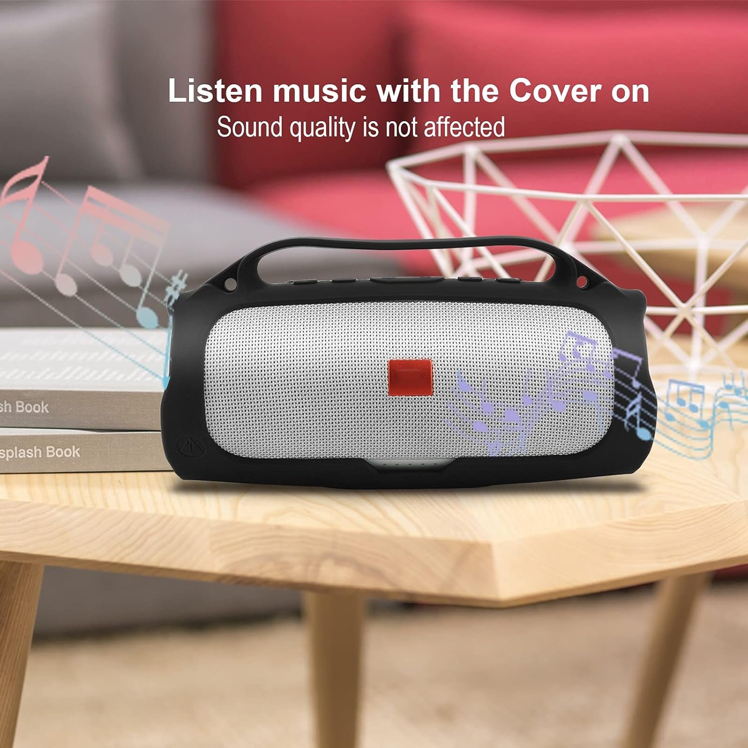 Silicone Case for JBL Charge 4 Portable Waterproof Wireless Bluetooth Speaker, TXEsign Travel Carrying Case Protective Pouch Cover with Handle Adjustable Shoulder Strap and Phone Holder Stand (Black) - Image 6