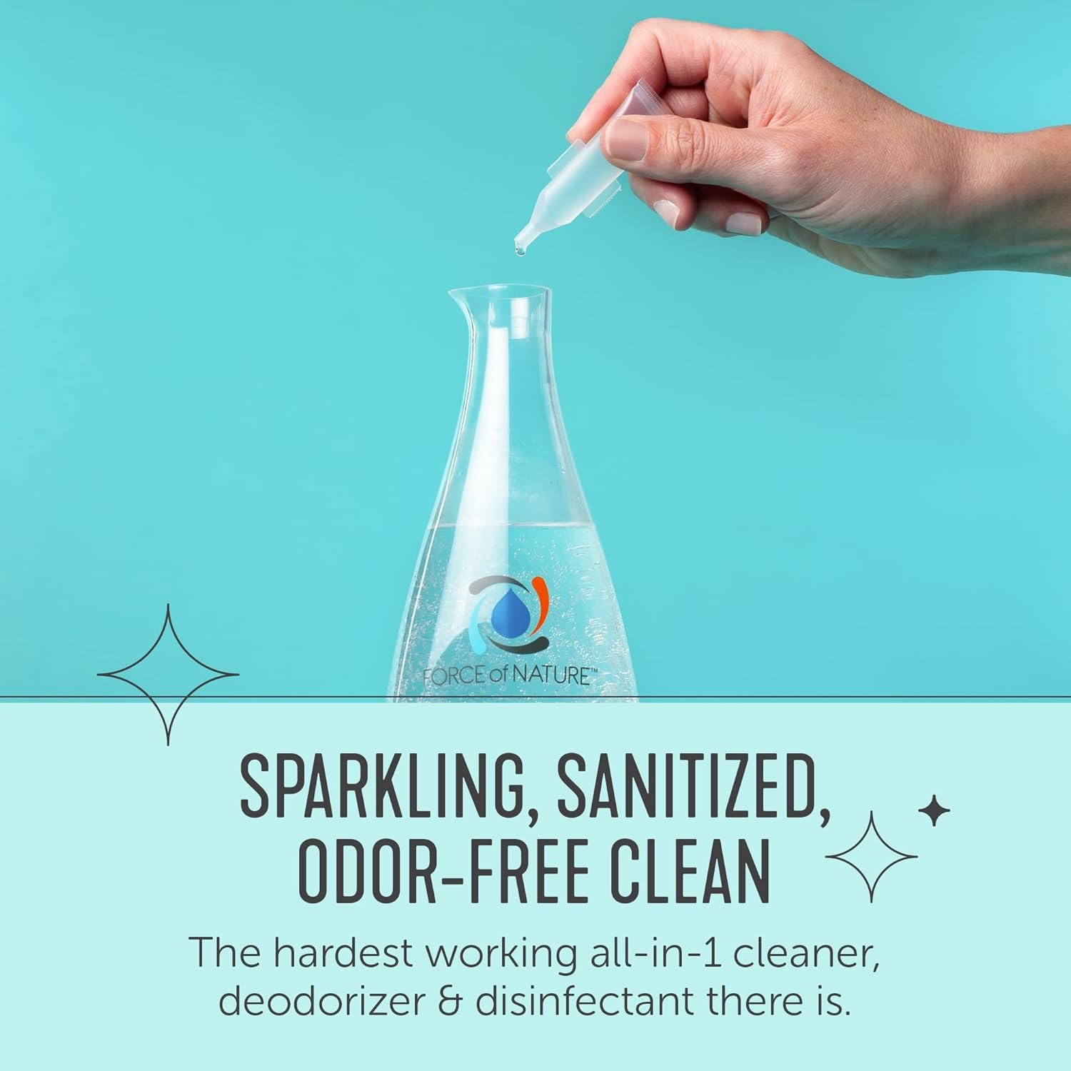Force of Nature Multi-Purpose Cleaner, Disinfectant & Deodorizer Starter Kit - All Purpose Cleaning Spray with Reusable Bottle, 5 Refills - Eco-Friendly, Toxin-Free Cleaning Supplies - Image 6