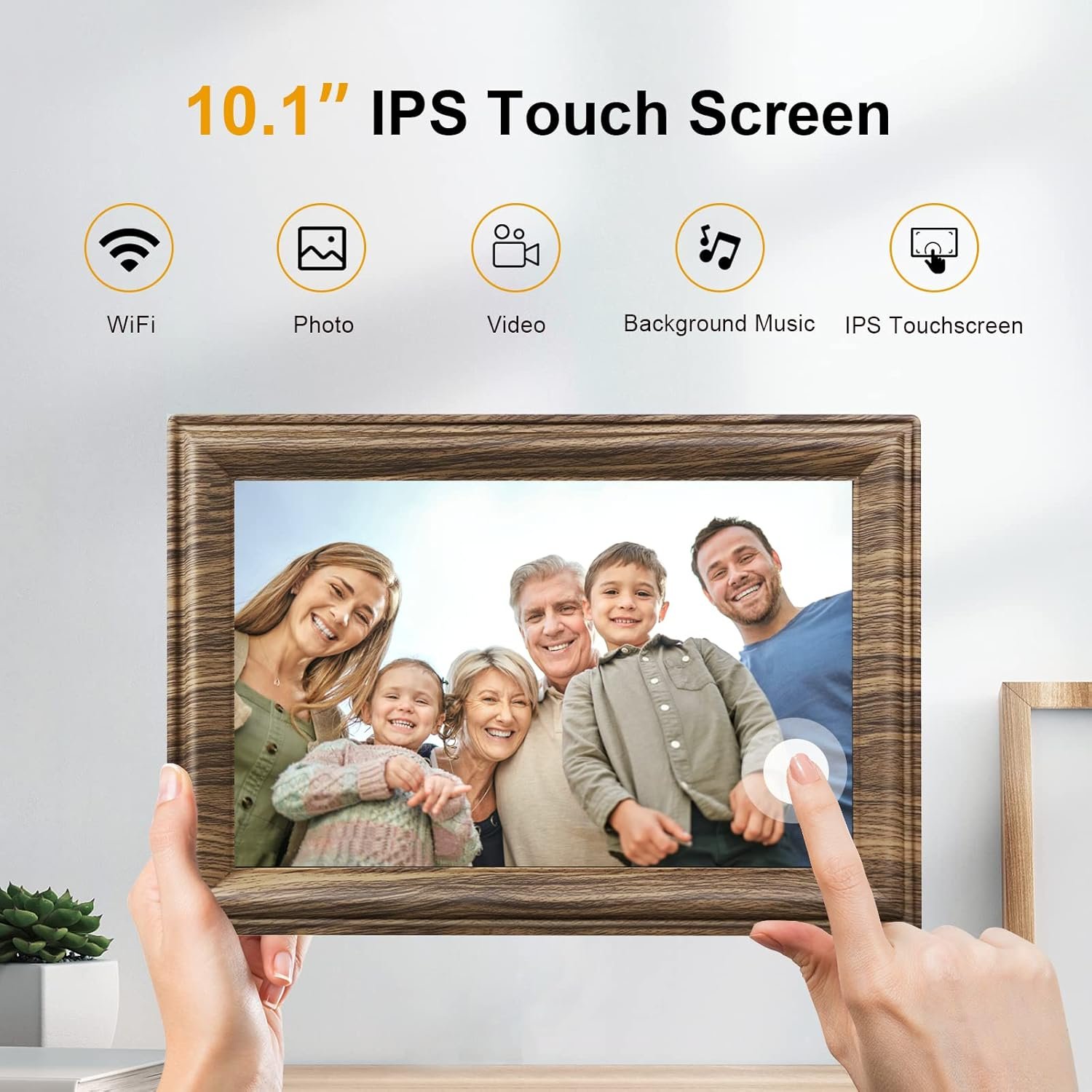WiFi Digital Picture Frame, 10.1 Inch Smart Digital Photo Frame with 16GB Storage, Wall Mountable Auto-Rotate Electronic Frames Sharing Photo/Video via Frameo App - Image 3