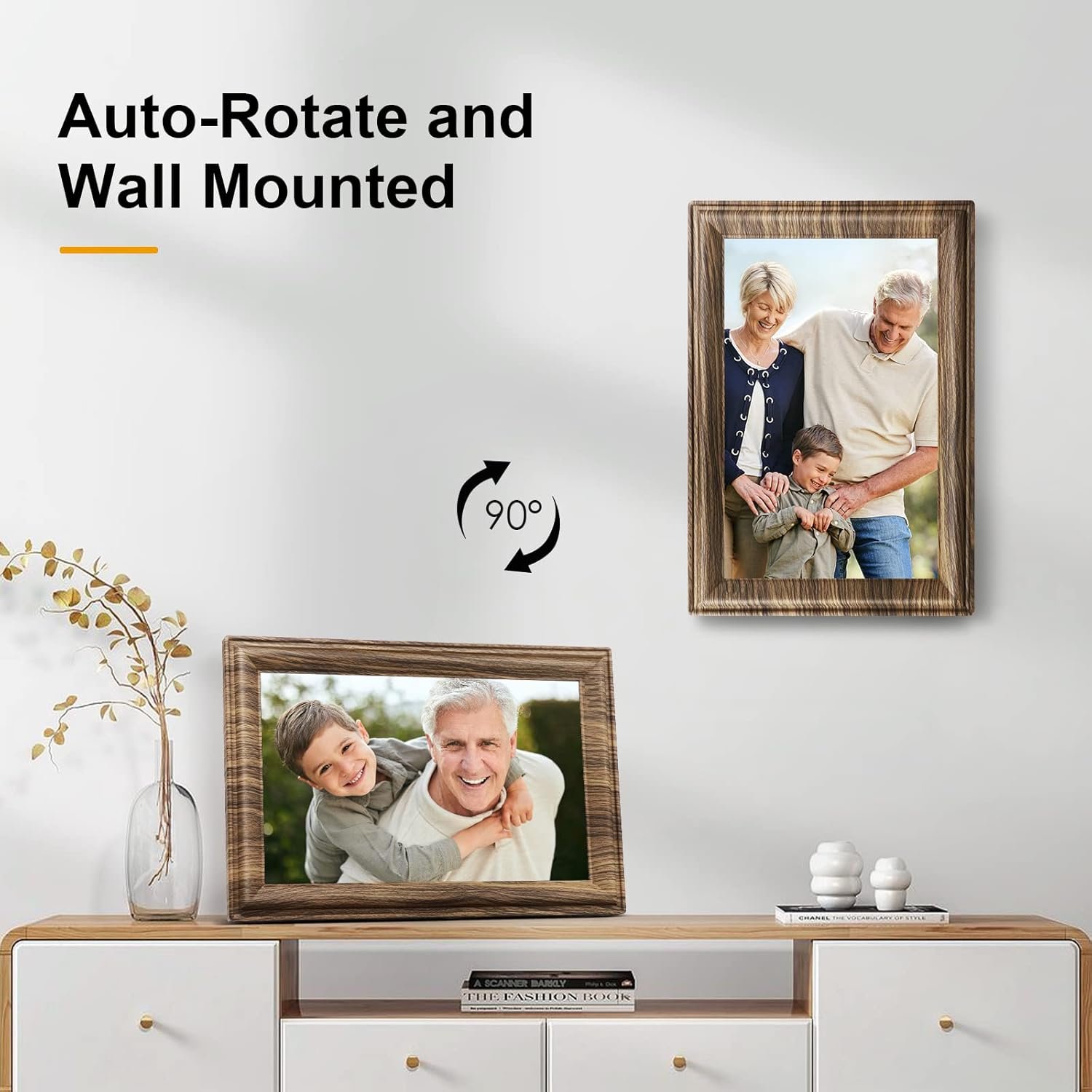 WiFi Digital Picture Frame, 10.1 Inch Smart Digital Photo Frame with 16GB Storage, Wall Mountable Auto-Rotate Electronic Frames Sharing Photo/Video via Frameo App - Image 5