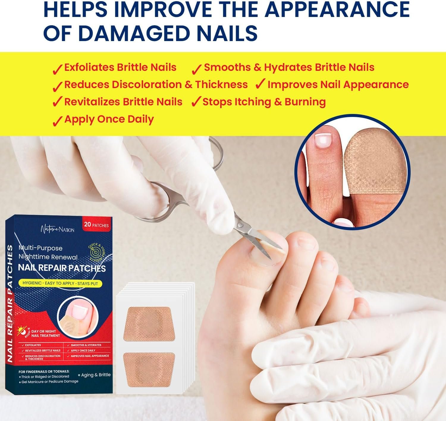Toenail Fungus Treatment Extra Strength: Toe Nail Fungus Treatments for Toenail Fingernail - Fungal Nail Treatment and Nail Repair - Nighttime Fungal Nail Patches for Better Nails Cuticle Nail Care - Image 4