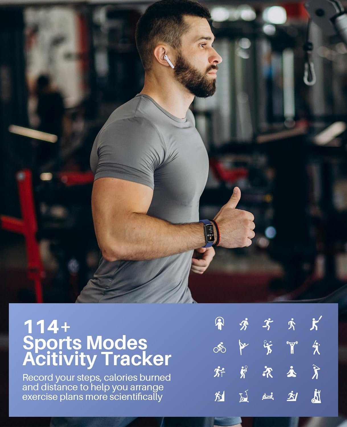 Smart Watch Fitness Tracker (Answer/Make Calls), 1.58" AMOLED Display, 24/7 Heart Rate Blood Oxygen Blood Pressure Sleep Monitor, 114+ Sports Modes Waterproof Smartwatch for Android iPhone Women Men - Image 5