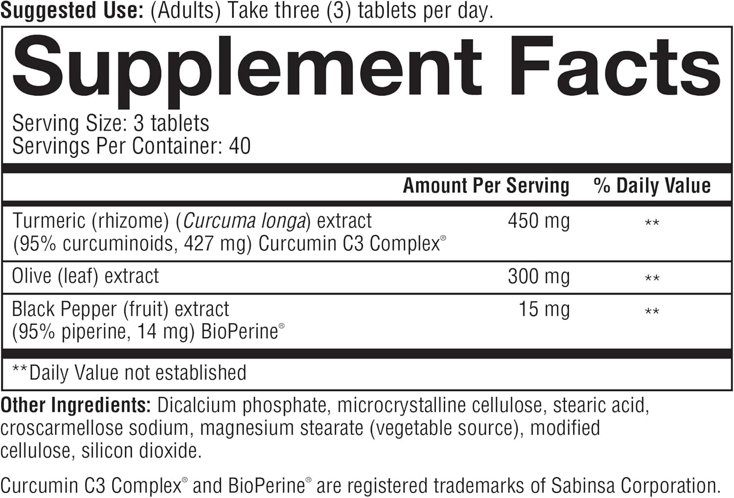 Youtheory Turmeric Advanced - 450 mg Turmeric Supplement - with 15 mg Black Pepper & 300 mg Olive Leaf Extract - Curcumin Joint Support* - Soy, Dairy & Gluten Free - 120 Vegetarian Tablets - Image 8