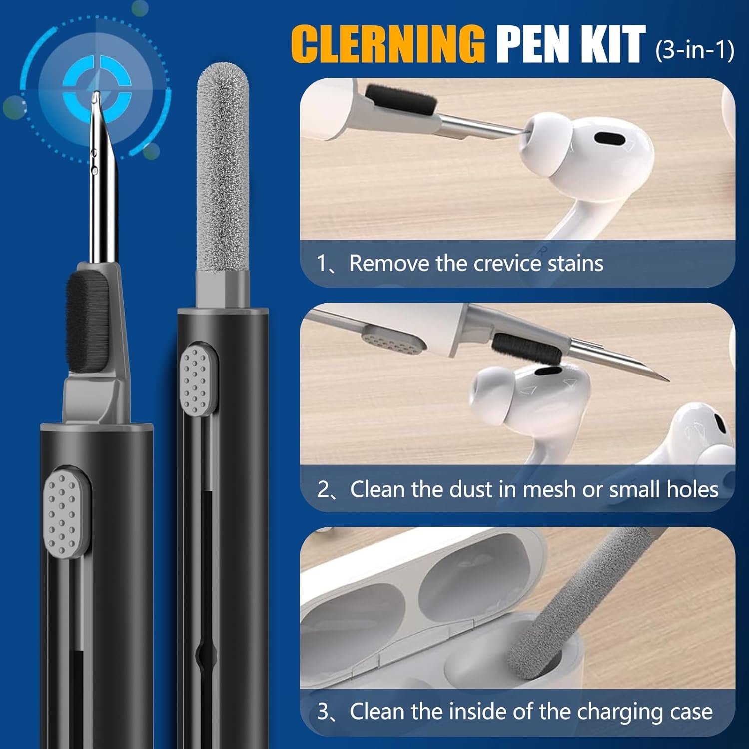 for Bose Ultra Open Earbuds Case Cover 2024 with Cleaner Kit,Military Hard Cover with Lock for Bose Open Ear Earbuds Charging Case Accessories with Keychain for Men Women-Black - Image 6