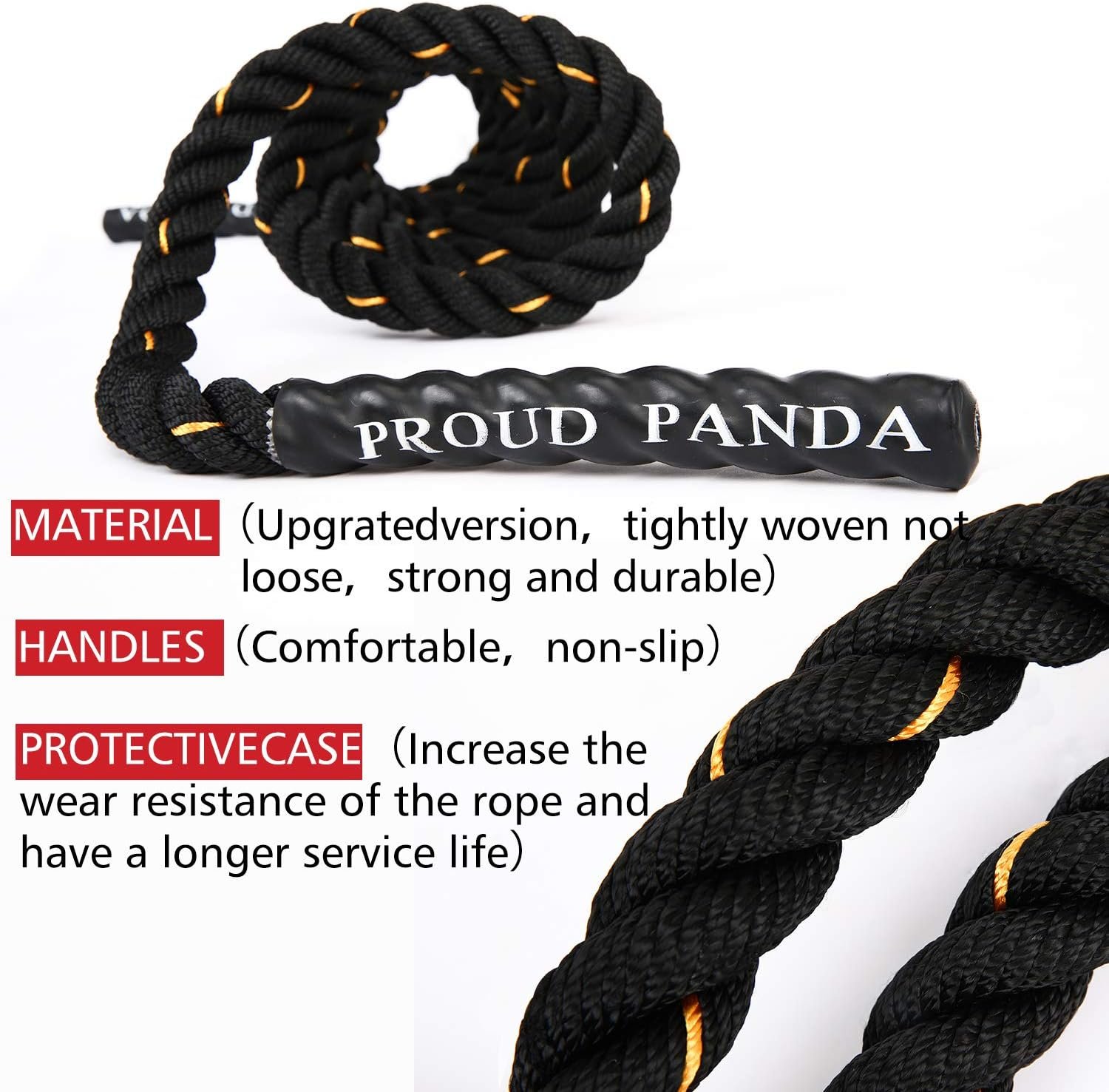 Heavy Jump Ropes for Fitness 2LB/3LB/5LB,Weighted Adult Skipping Rope Exercise Battle Ropes for Men & Women,Total Body Workouts, Power Training in Gym to Improve Strength and Building Muscle - Image 7