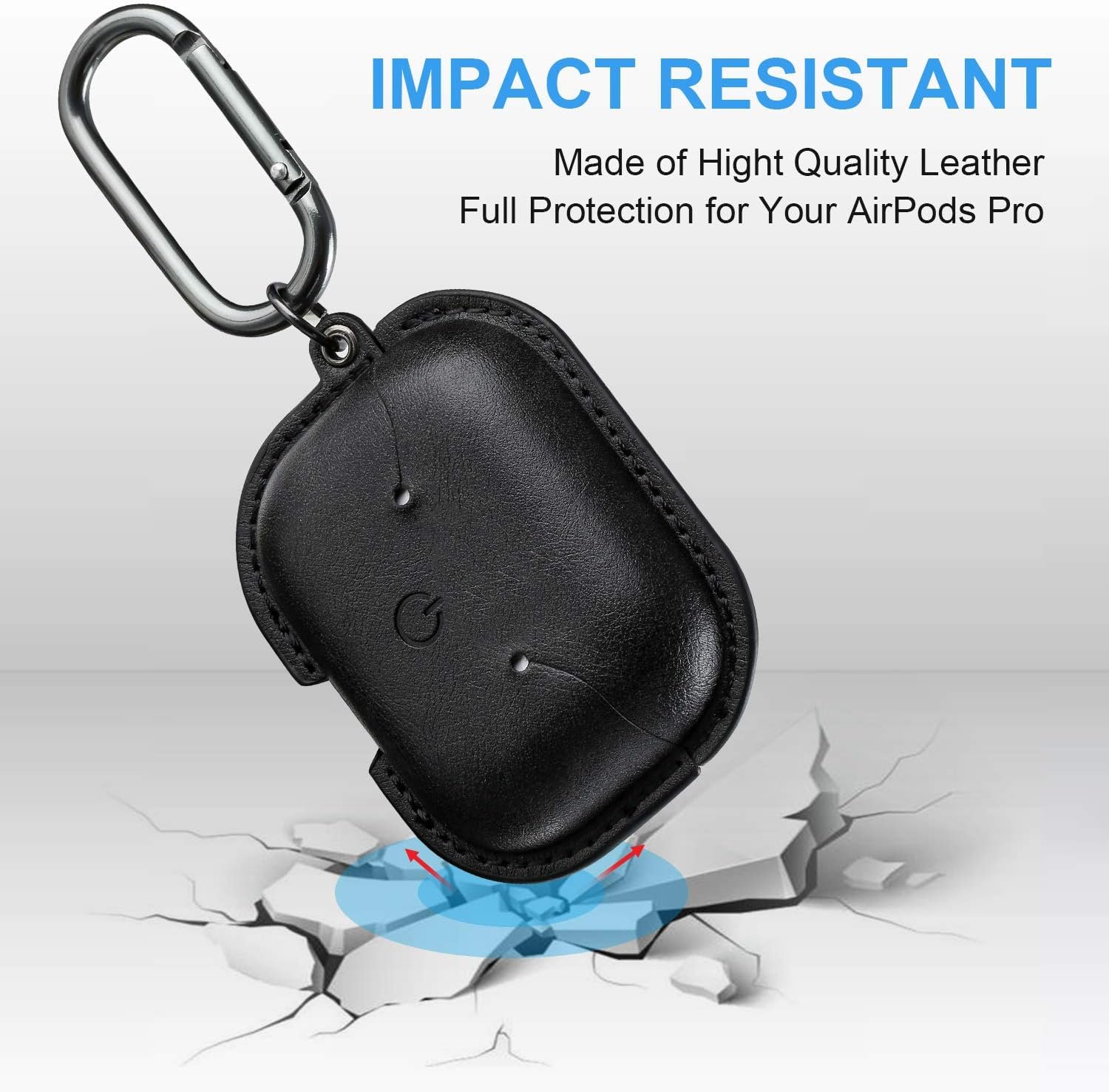 Maxjoy for AirPods Pro 2 Case Leather, Airpods Pro Leather Case Cover with Keychain Airpods Strap Compatible with Apple Airpods Pro 2nd Generation 2023 2022/ AirPods Pro 2019 (Front LED Visible),Black - Image 4