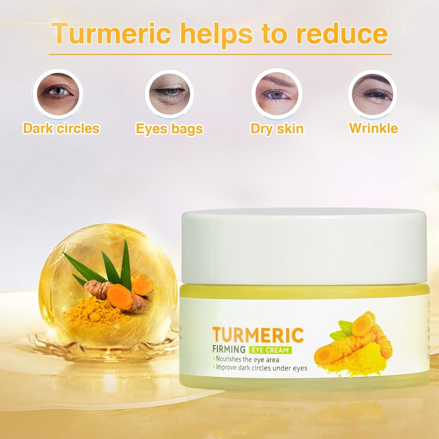 Turmeric Soap Bar Turmeric Clay Mask Turmeric Eye Cream Set of 3, Turmeric Facial Mask for Face with Kaolin Clay, Control Oil & Deep Cleansing, Natural Turmeric Soap for Acne, Blackheads & Smooth Skin - Image 7