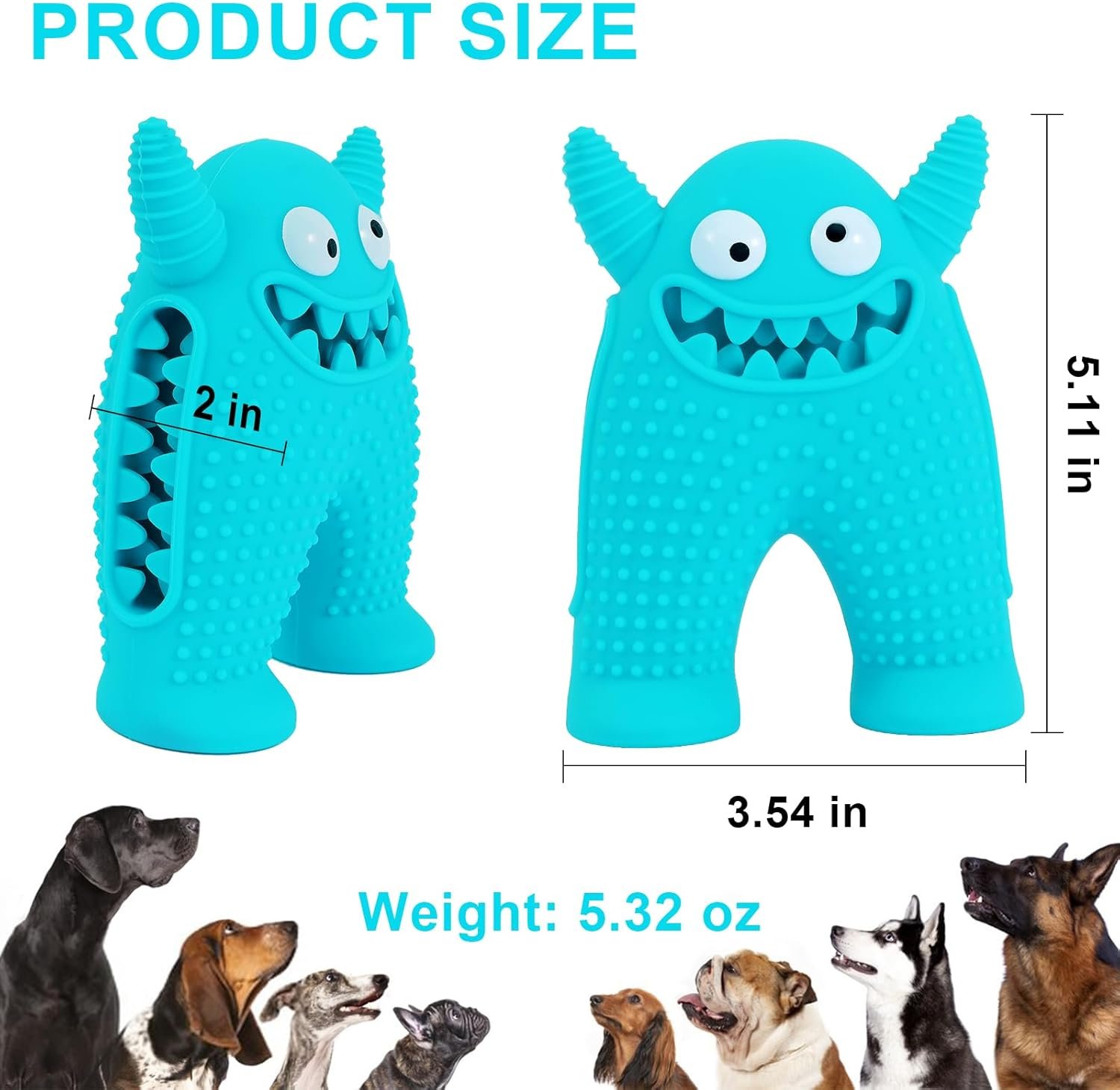 Dog Light Chewers Dog Squeaky Toys,Been Able to Squeeze Some Treats in and Some Licking Treats Teeth Cleaning Dog Toys for Small to Medium Size Dogs Light Chewer - Image 3