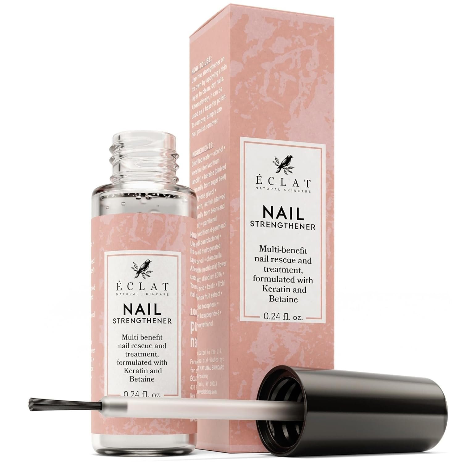 Nail Strengthener for Damaged Nails, Clear Nail Polish & Nail Hardener for Nail Care, Nail Repair & Nail Growth - Enhances Nail Shine & Strength, Helps to Reduce Cracks & Splitting in Nails 0.24 Fl Oz - Image 2