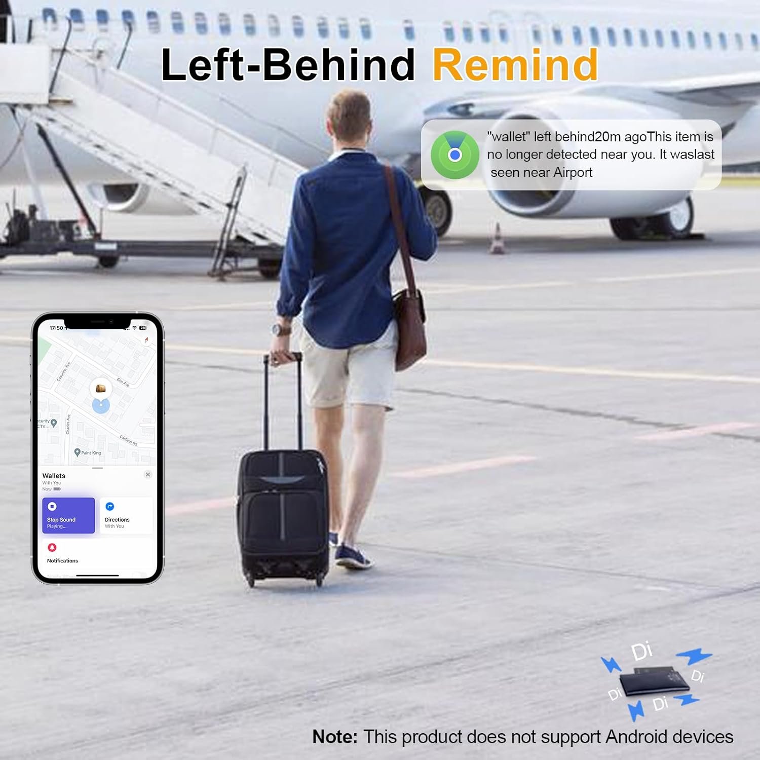 Airtag Wallet Tracker Thin 1.8mm, Rechargeable Air Tag Card Works with Apple Find My APP (iOS Only, Android not Supported), Item Finder Locator for Luggage Suitcase, Purse, Bags,IP68 Waterproof - Image 6