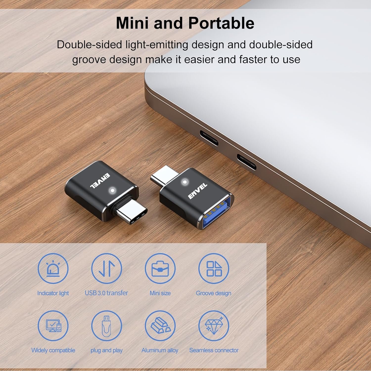 ENVEL USB C to USB Adapter, USB 3.0 to USB C Adapter, 5 Gbps OTG Converter for Desktop Laptop Projector Charger Compatible with Apple iWatch iPhone 11 12 13 14 15, Galaxy S23 S22 iPad Air 4 5 Mini 6 - Image 7